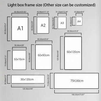personalizado ultrafino Caja de luz LED 