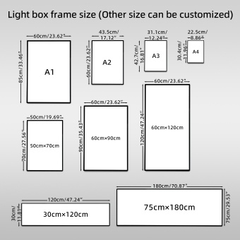 personalizado ultrafino Caja de luz LED 